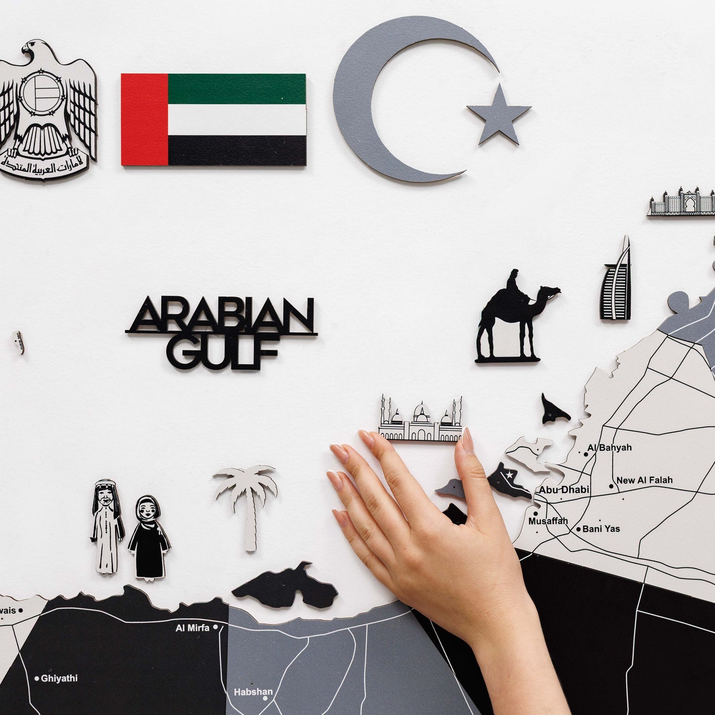 2D Wooden UAE Map - Nordik