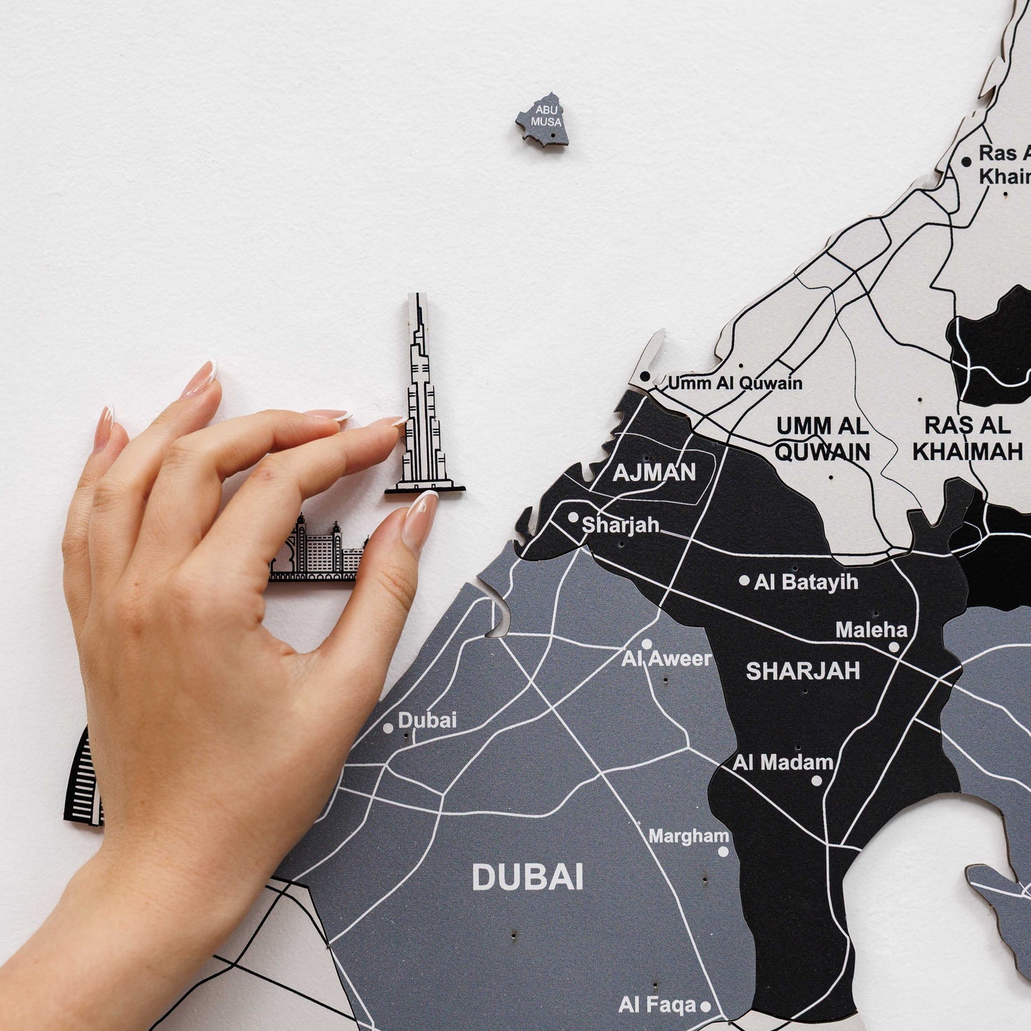 2D Wooden UAE Map - Nordik
