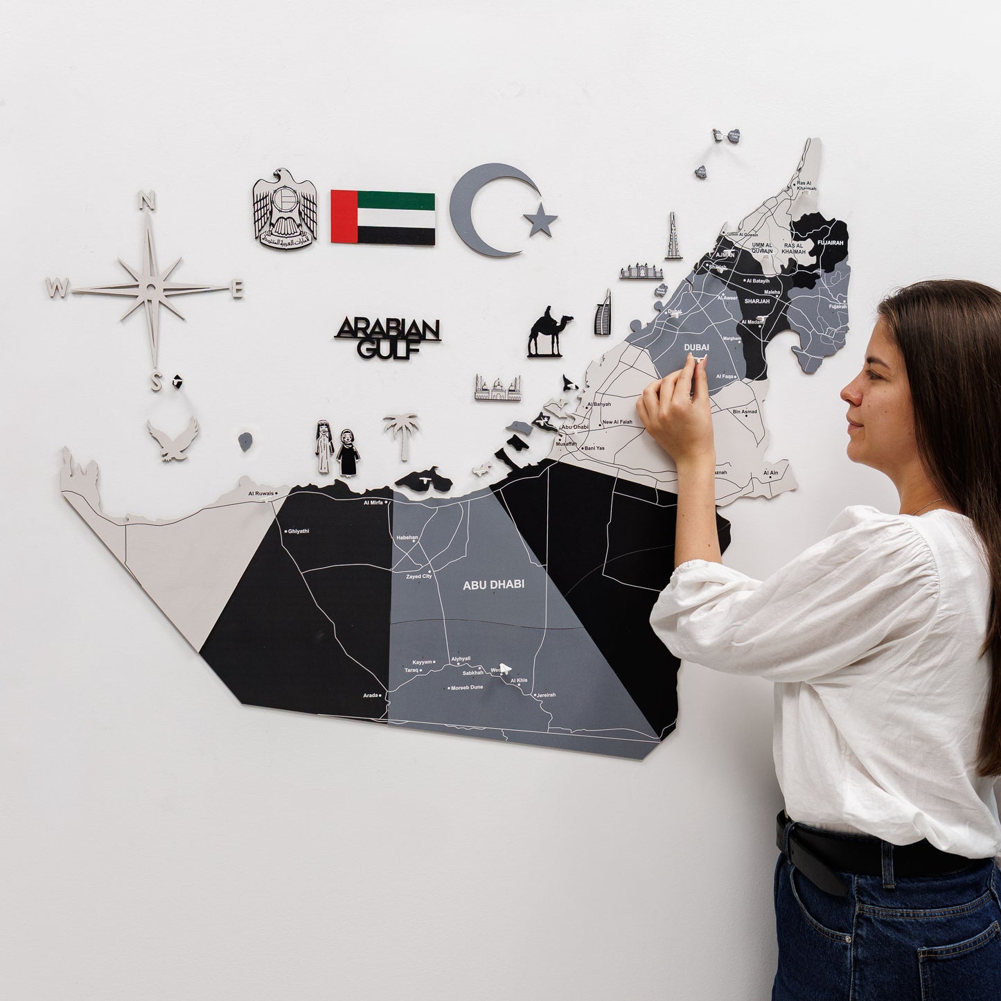 2D Wooden UAE Map - Nordik