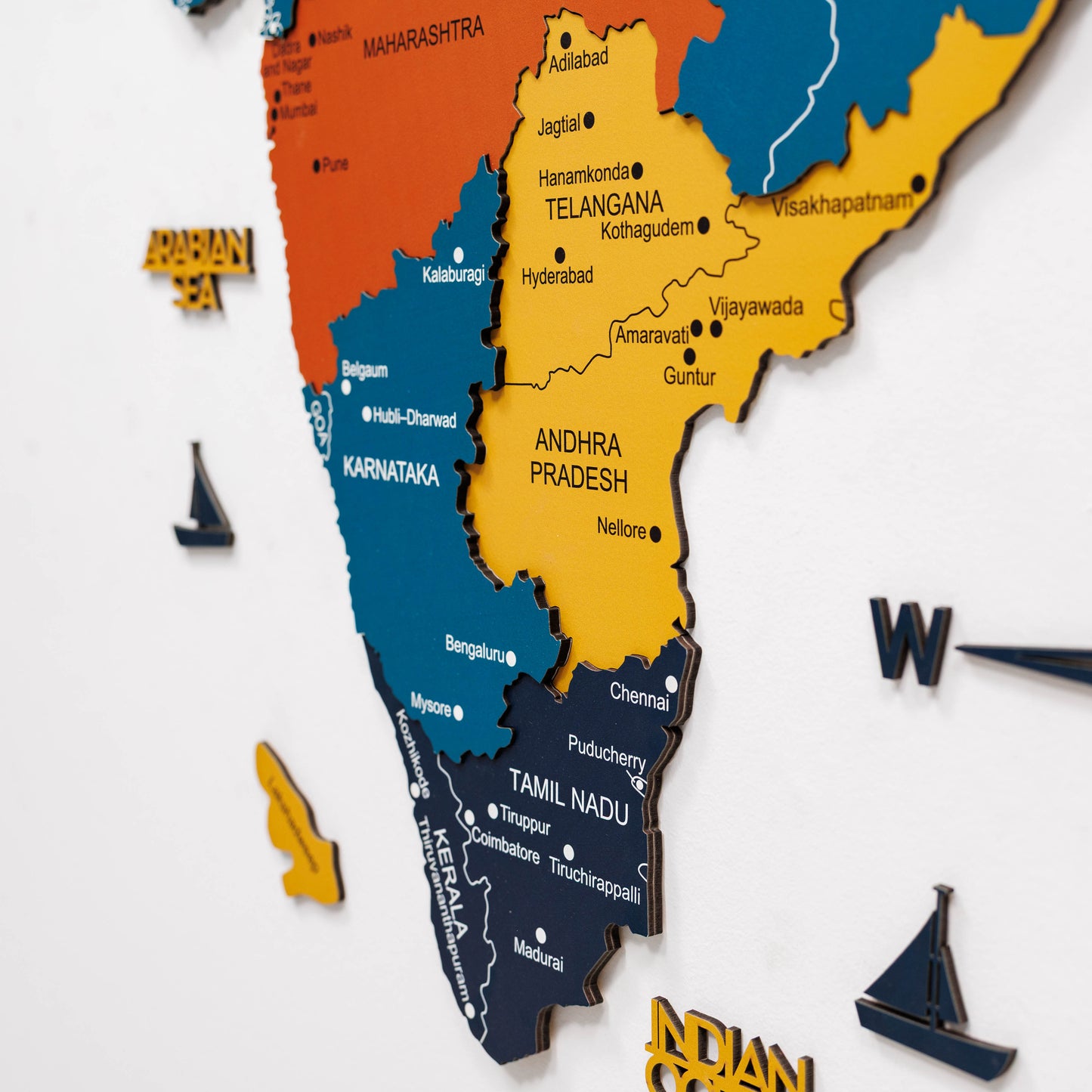 India 3D Wooden Map - Indie