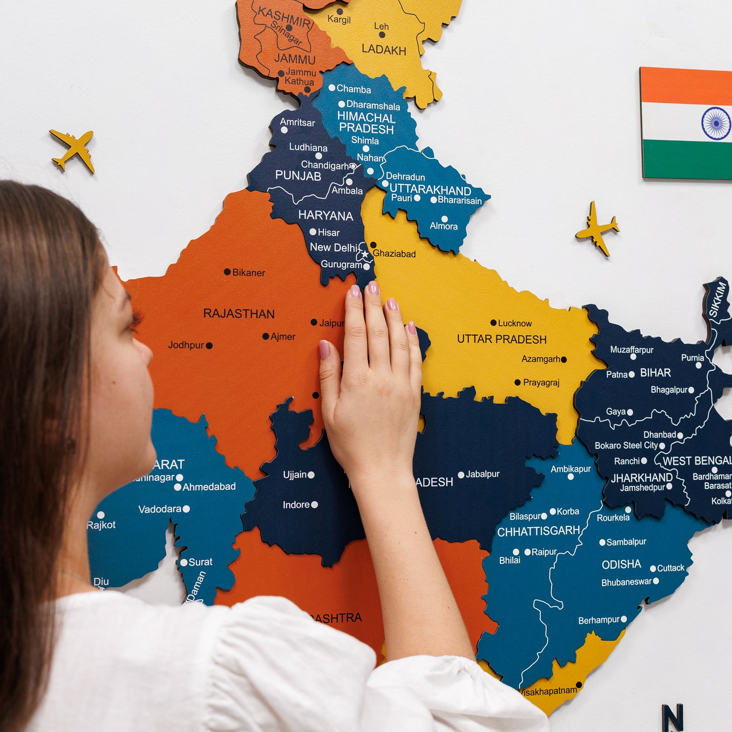 India 3D Wooden Map - Indie