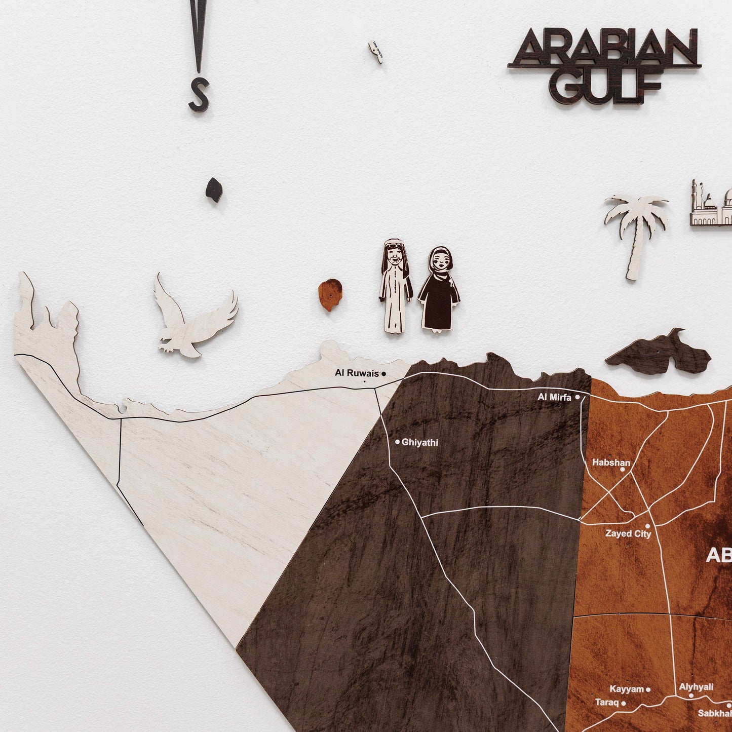 2D Wooden UAE Map - Wood tone (Pre-order)