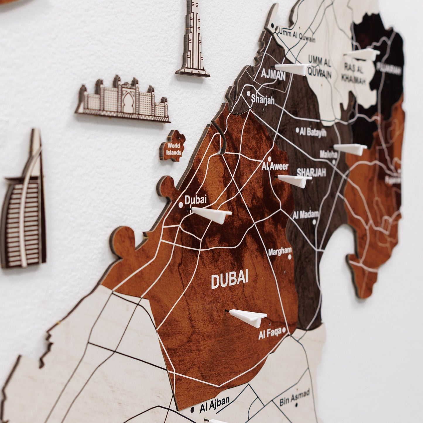 2D Wooden UAE Map - Wood tone (Pre-order)