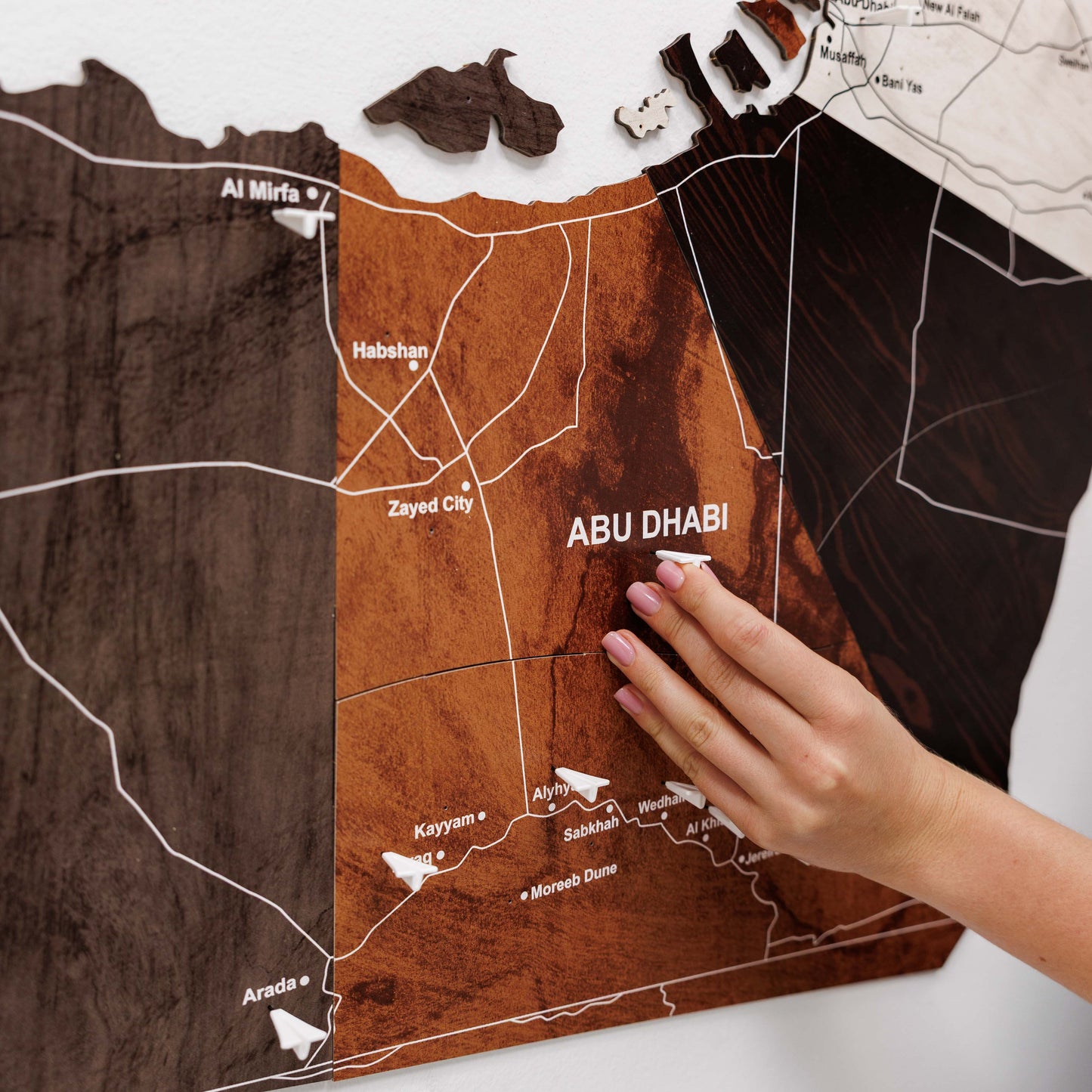 2D Wooden UAE Map - Wood tone (Pre-order)