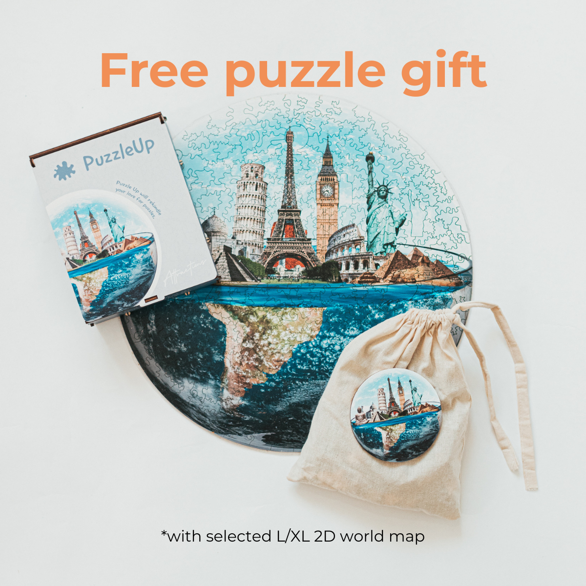 Wooden World Map - Festival