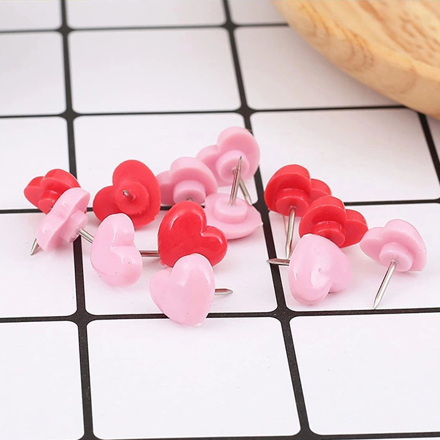Heart Shaped Pushpins - 100pcs