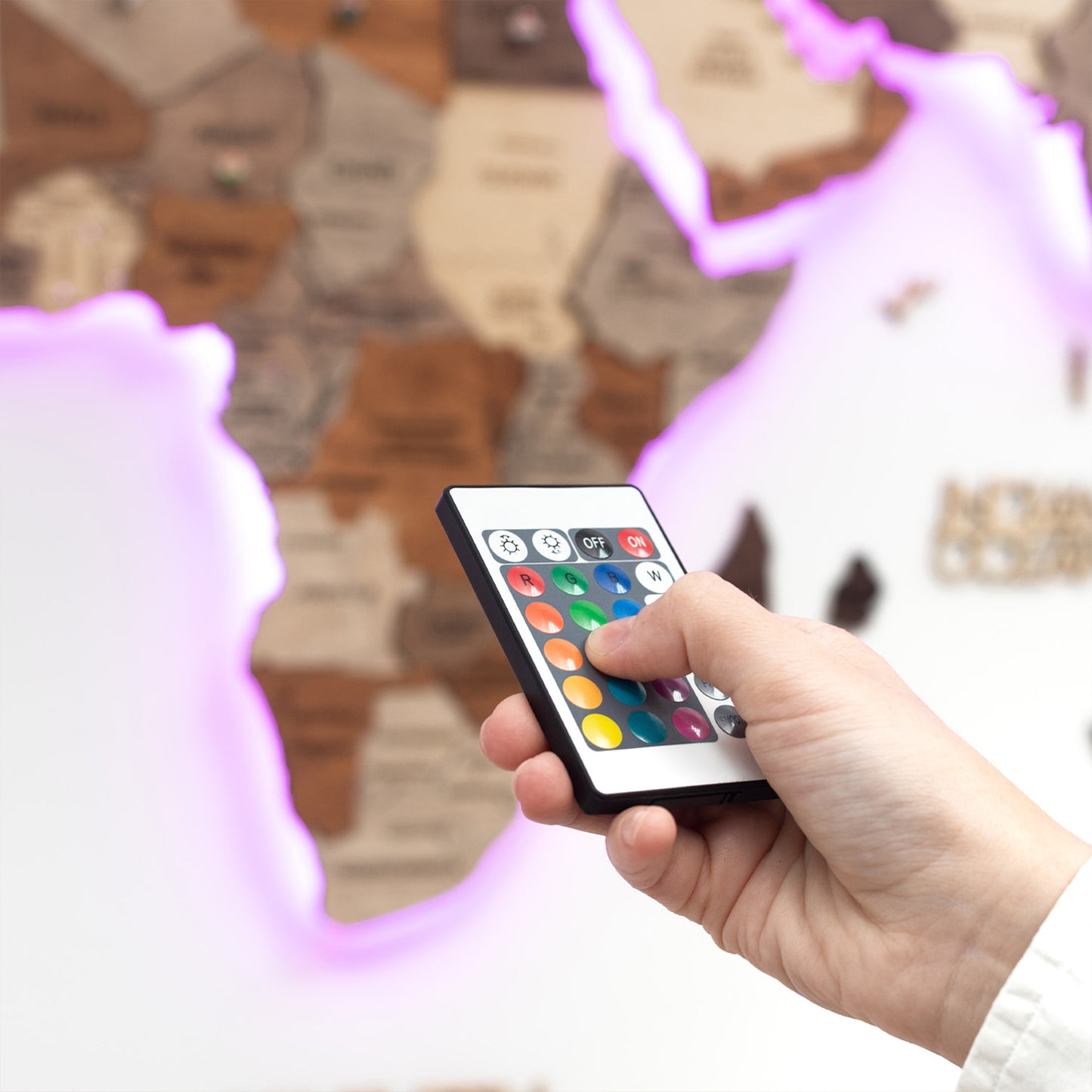 Ash LED 3D wooden map – perfect travel-inspired wall art