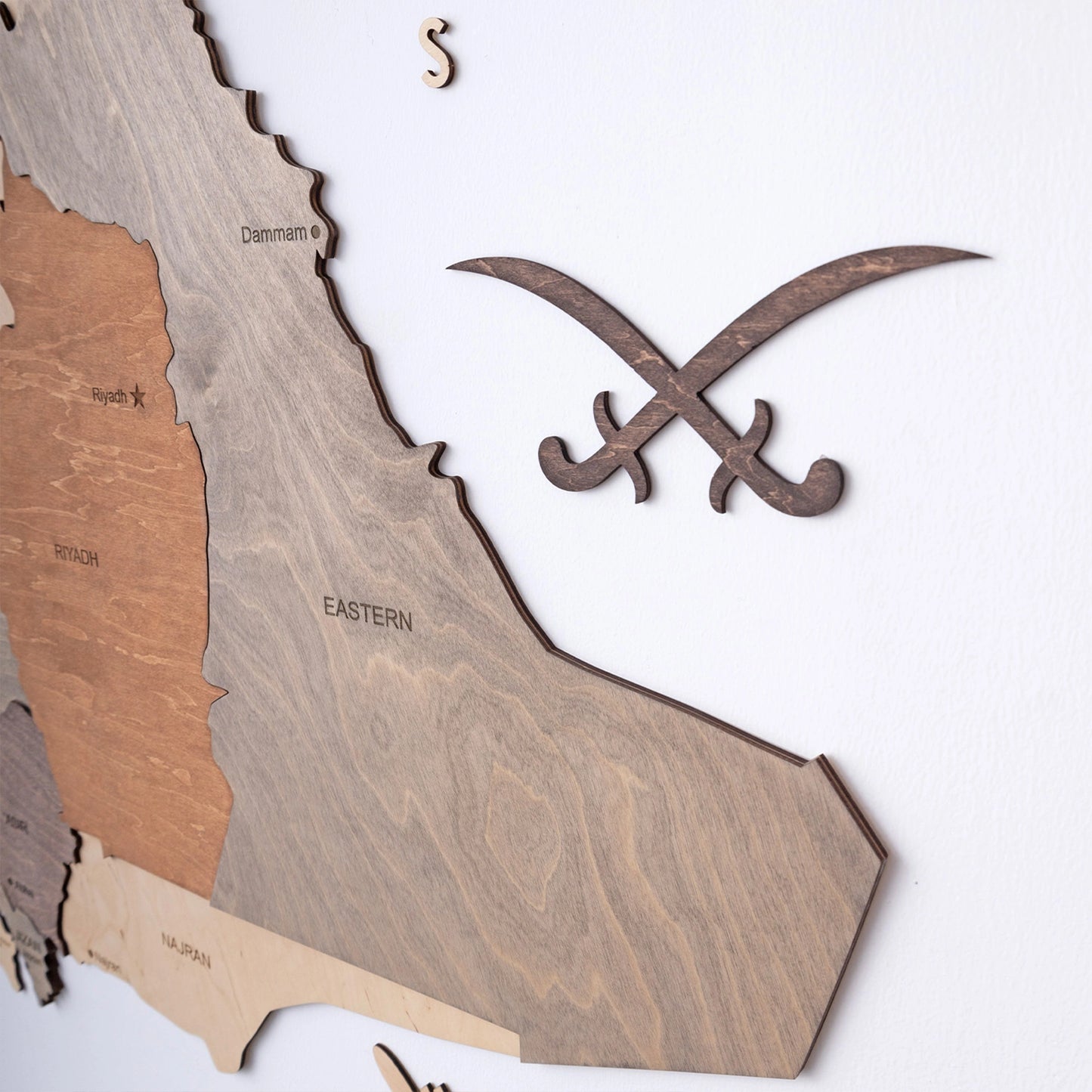 Saudi Arabia 3D Wooden Map - Multicolor