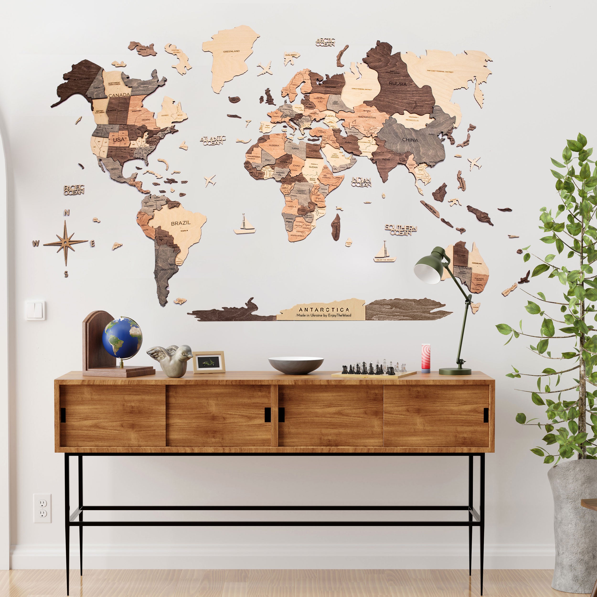 Unveil the Charm of 3D Wood World Maps