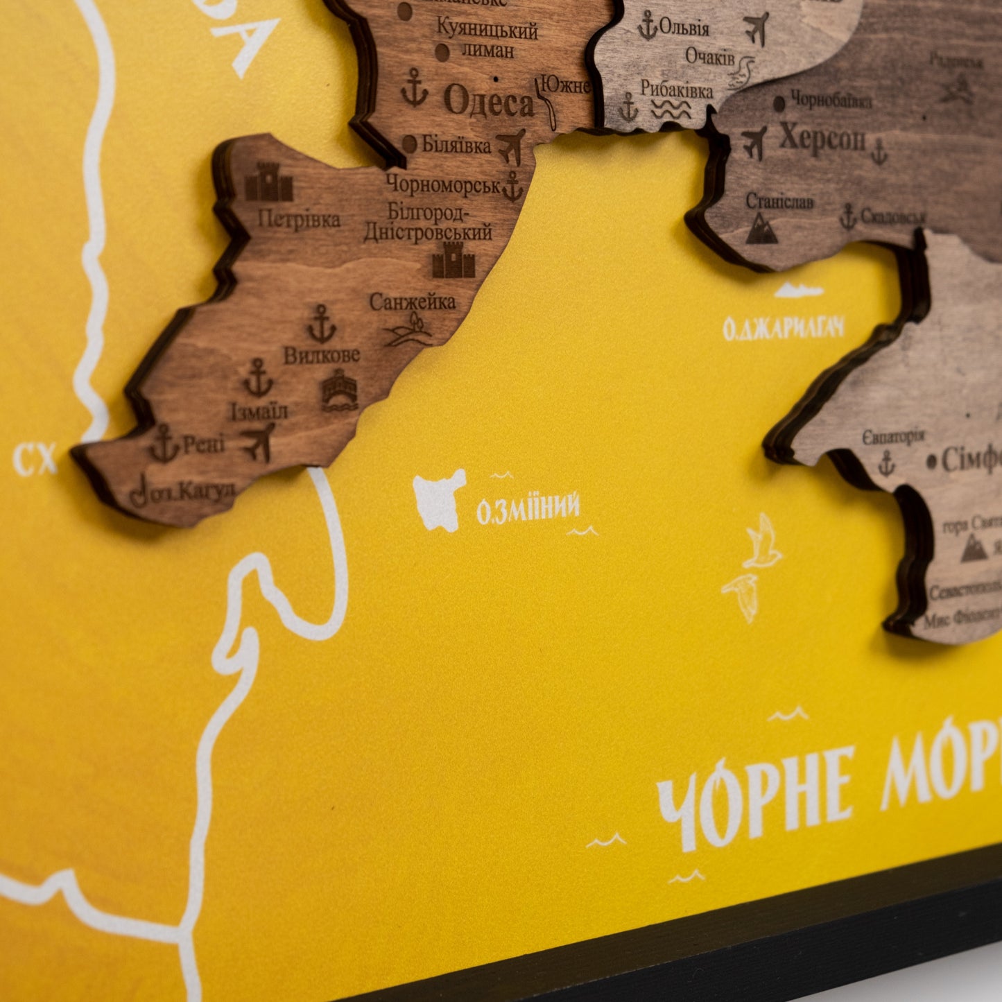 Ukraine Wooden Map On Panel - Multicolor UA