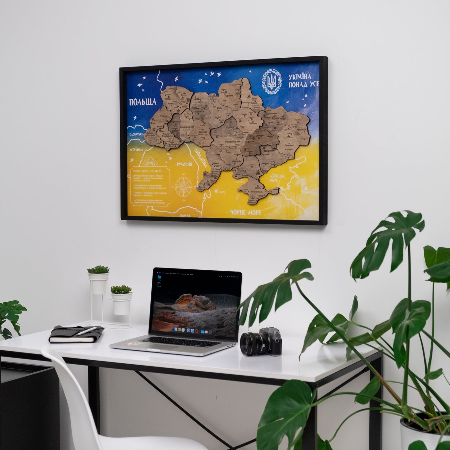 Ukraine Wooden Map On Panel - Terra UA