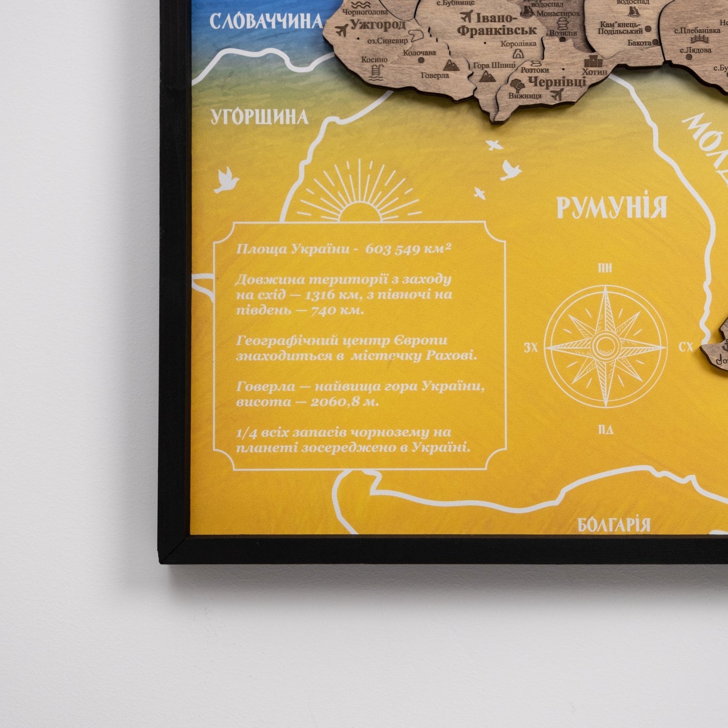 Ukraine Wooden Map On Panel - Terra UA