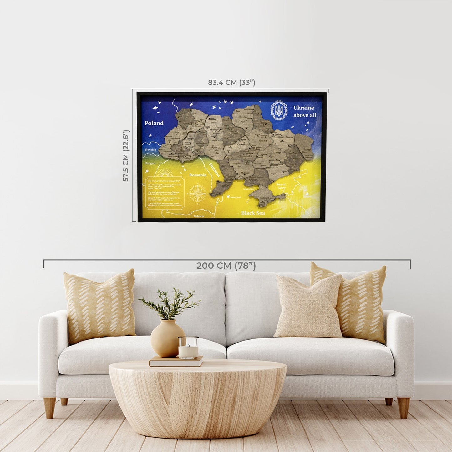 Ukraine Wooden Map On Panel - Terra UA