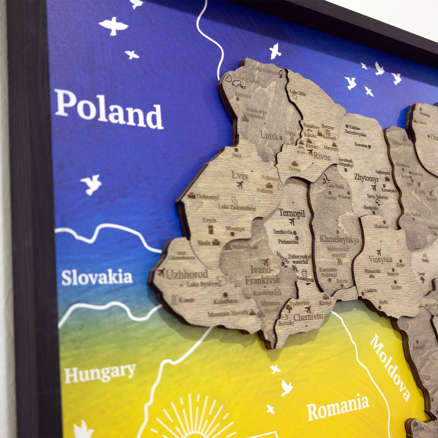 Ukraine Wooden Map On Panel - Terra