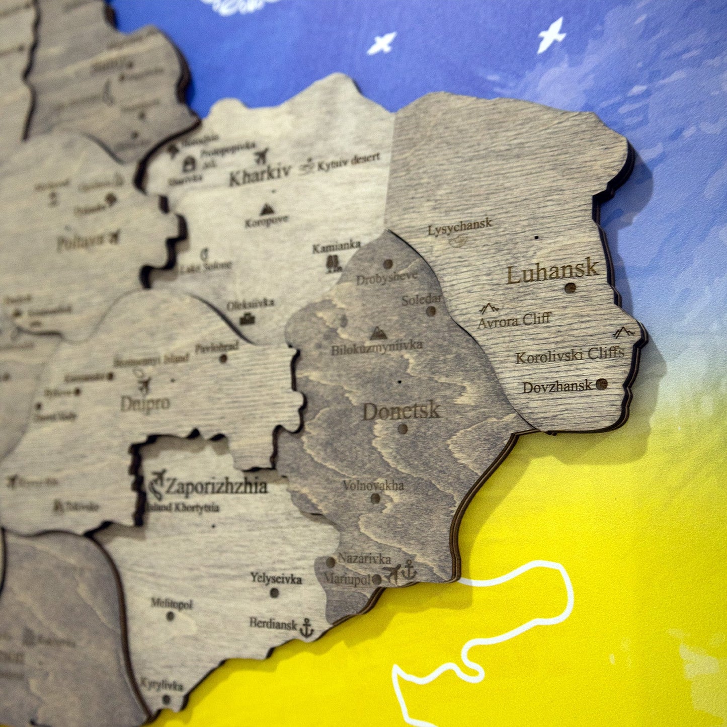 Ukraine Wooden Map On Panel - Terra