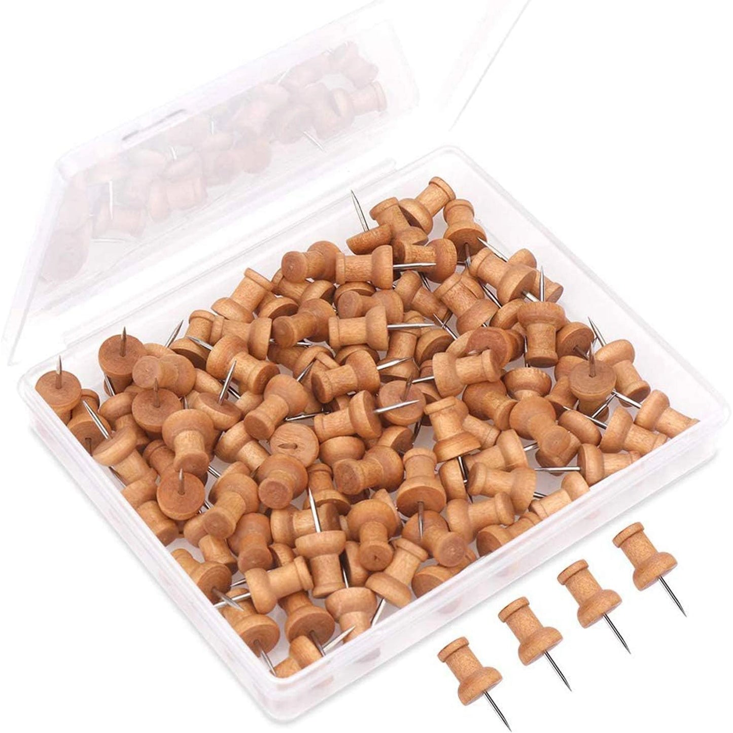 Wood Push Pins - 100pcs