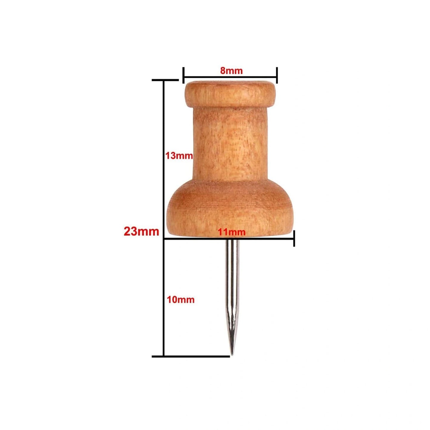 Wood Push Pins - 100pcs