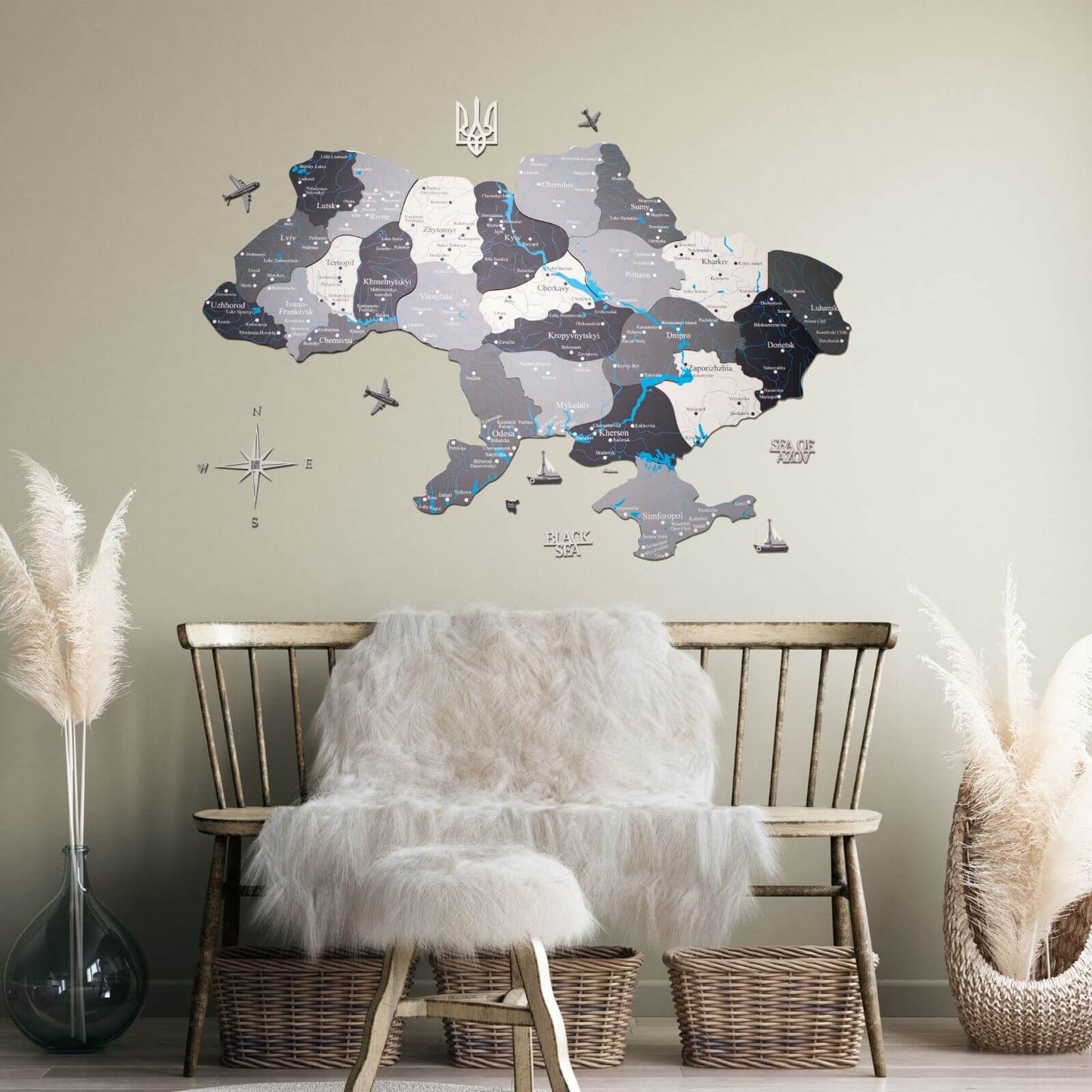 Ukraine Wooden Map - Nordik